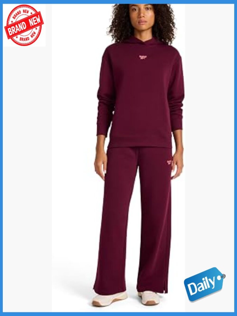 Standard Fit Midweight Cotton-Poly Hoodie and Wide-Leg Pant Set